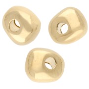 Perles rondelles irrégulières 5.5 mm - Doré à l'or fin x10