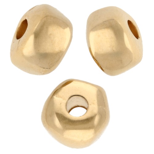 Perles rondelles irrégulières 5x3.5 mm - Doré à l'or fin x10
