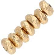 Perles rondelles irrégulières texturées 5 mm - Doré à l'or fin x10