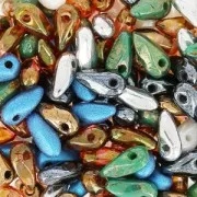 Mini Dagues en verre 6x2.5 mm - Turquoise Persian Picasso x5g