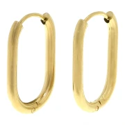 Créoles ovales 19x12 mm - Acier inoxydable 304 Doré x20