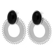 Clous d'oreilles chandelier 30 mm pour cabochon 14x10 mm - Acier inoxydable 316L x2