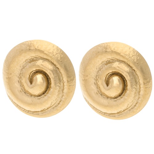 Clous d'oreilles coquillage 25 mm - Acier inoxydable 304 Doré x2
