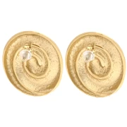 Clous d'oreilles coquillage 25 mm - Acier inoxydable 304 Doré x2