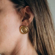 Clous d'oreilles coquillage 25 mm - Acier inoxydable 304 x2