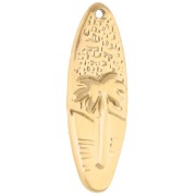 Pendentif planche de surf 31x10 mm - motif sunset - Acier inoxydable 304 Doré x1