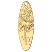 Pendentif planche de surf 31x10 mm - motif sunset - Acier inoxydable 304 Doré x1