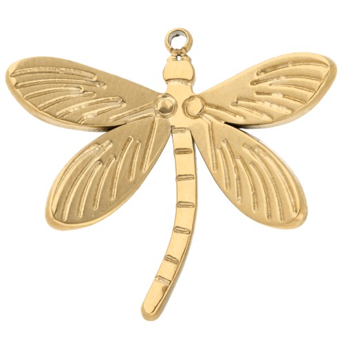 Pendentif libellule 20x22 mm - Acier inoxydable 304 Doré x1