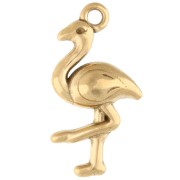 Breloque flamant rose 19x10 mm - Acier inoxydable 304 Doré x1|raw }}