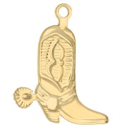 Pendentif santiag botte de cowboy 24x21 mm - Acier inoxydable 304 Doré x1