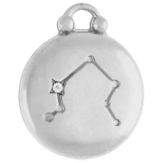 Breloque ronde réversible 17 mm signe du zodiaque Balance - Acier inox 304 x1