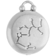 Breloque ronde réversible 17 mm signe du zodiaque Sagittaire - Acier inox 304 x1