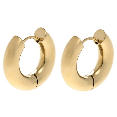 Créoles rondes 20 mm - Fil de 5 mm - Acier inoxydable 304 Doré x2