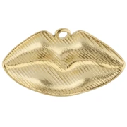 Pendentif bouche 13x25 mm - Acier inoxydable 304 Doré x1