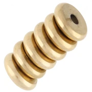 Perles rondelles Heishi - disque plat 8x2 mm - Acier inoxydable 304L Doré x10
