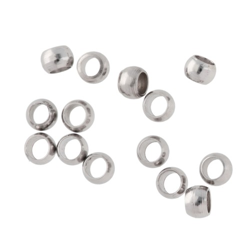 Perles rondes à écraser 2 mm - Acier inoxydable 316 x100