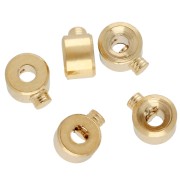 Perles rondelles à écraser 3x2 mm - 2 en 1 - Doré à l'or fin x20|raw }}