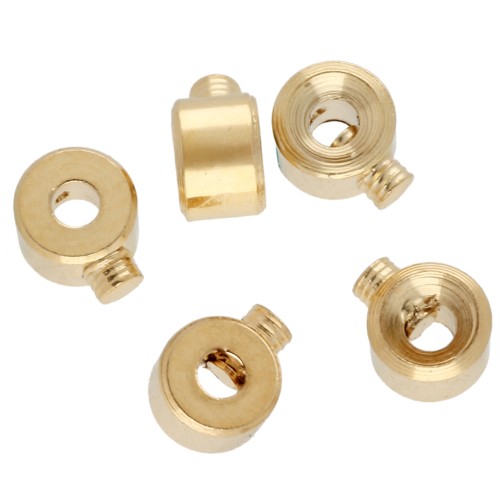 Perles rondelles à écraser 3x2 mm - 2 en 1 - Doré à l'or fin x20