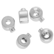 Perles rondelles à écraser 3x2 mm - 2 en 1 - Placage Argent fin vieilli x20|raw }}