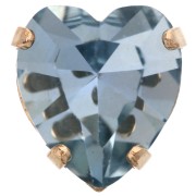 Cristal serti Aurora Coeur A4831 Antique Heart 11x10 mm - Doré - Light Sapphire x1|raw }}