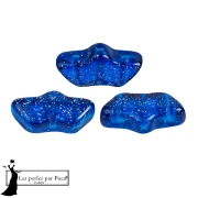 Perles en verre Delos® par Puca® 6x11 mm - Transparent Constellation Blue x10g