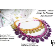 Perles en verre Delos® par Puca® 6x11 mm - Tr Constellation Rose Fuchsia x10g