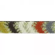 Lacet ethnique pailleté 12 mm Brun/Orange x1m