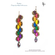 Perles en verre Delos® par Puca® 6x11 mm - Transparent Constellation Violet x10g