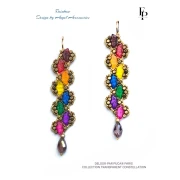 Perles en verre Delos® par Puca® 6x11 mm - Transparent Constellation Violet x10g