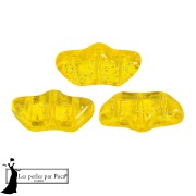 Perles en verre Delos® par Puca® 6x11 mm - Transparent Constellation Yellow x10g
