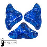Perles en verre Hélios® par Puca® 6x10 mm - Transparent Constellation Blue x10g