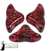Perles en verre Hélios® par Puca® 6x10 mm - Transparent Constellation Garnet x10g