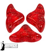 Perles en verre Hélios® par Puca® 6x10 mm - Transparent Constellation Red x10g