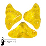 Perles en verre Hélios® par Puca® 6x10 mm - Transparent Constellation Yellow x10g