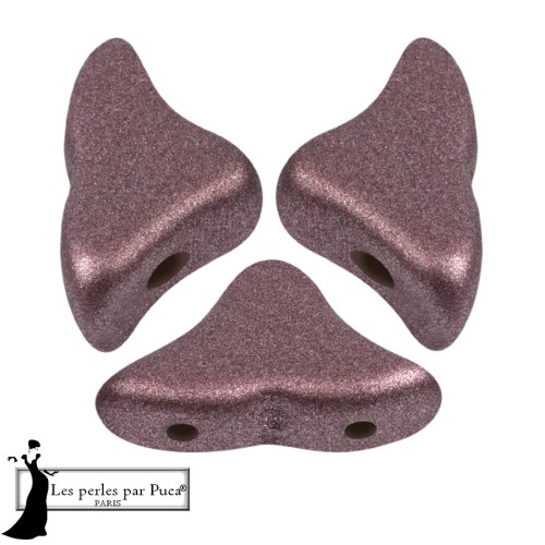 Perles en verre Hélios® par Puca® 6x10 mm - Metal Shine Plum x10g