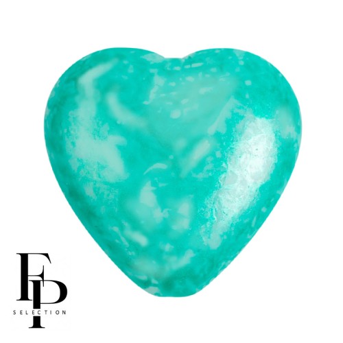 Perle coeur en verre 16x15 mm - Mishmash Emerald x1