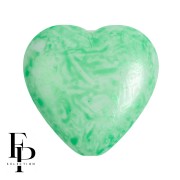 Perle coeur en verre 16x15 mm - Mishmash Green x1
