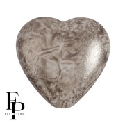 Opaque White - Perle coeur en verre 16x15 mm - Mishmash Taupe x1 Perle coeur en verre 16x15 mm - Mishmash Taupe x1