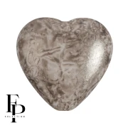 Perle coeur en verre 16x15 mm - Mishmash Taupe x1