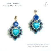 Perle coeur en verre 16x15 mm - Mishmash Topaz x1