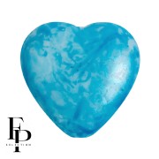 Opaque White - Perle coeur en verre 16x15 mm - Mishmash Turquoise x1 Perle coeur en verre 16x15 mm - Mishmash Turquoise x1