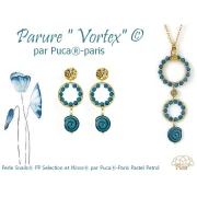 Perles escargot en verre 13 mm - Pastel Aqua x6