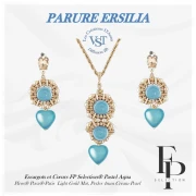 Perles escargot en verre 13 mm - Pastel Aqua x6