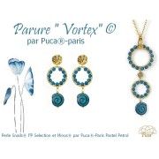 Perles escargot en verre 13 mm - Pastel Petrol x6