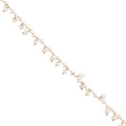Chaîne fantaisie 6.5 mm avec perles d'eau douce - Plaqué or 3 micron x20cm