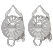 Clips d'oreilles ronds fantaisie 8 mm avec anneau ouvert - Argent 925 x2|raw }}