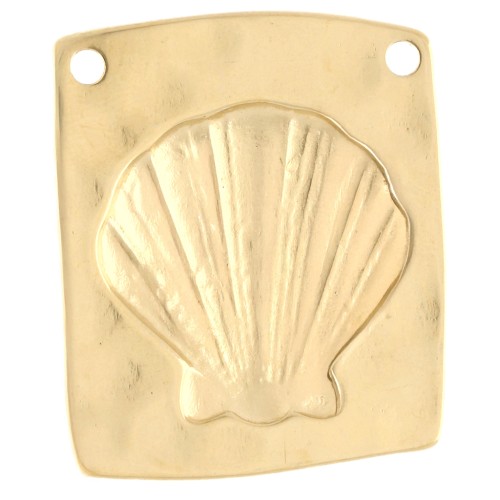 Pendentif intercalaire irrégulier 32x28 mm - coquillage - Doré à l'or fin x1