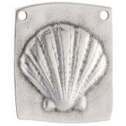 Pendentif intercalaire irrégulier 32x28 mm coquillage Placage argent fin Bleu x1