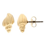Boucles d'oreilles coquillage escargot 12x7 mm - Doré à l'or fin x2