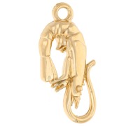 Pendentif crevette 23x10.5 mm - Doré à l'or fin x1|raw }}